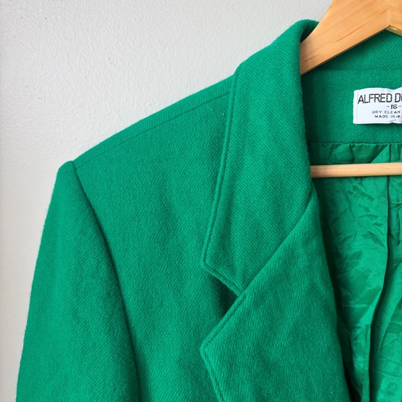 Vintage Alfred Dunner Women’s Wool Blazer Green Size 16 - Picture 3 of 15